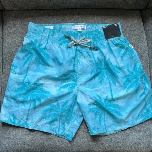 Blue Quick-Dry Swim Trunks - Picture 1 of 2